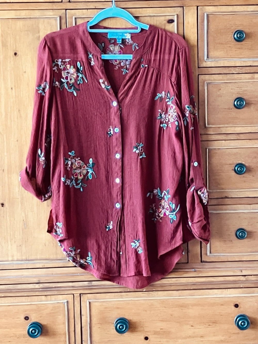 Figueroa & Flower Embroidered Shirt Woman’s Size M